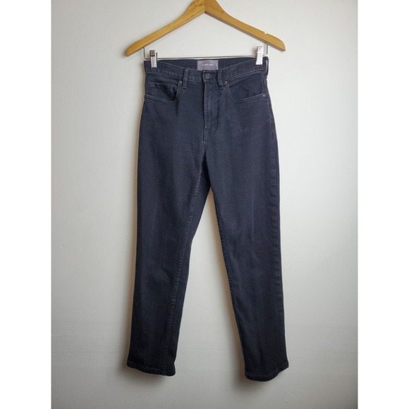 Everlane 26 Jeans High Waist Straight Black Womens Stretch - Picture 2 of 11